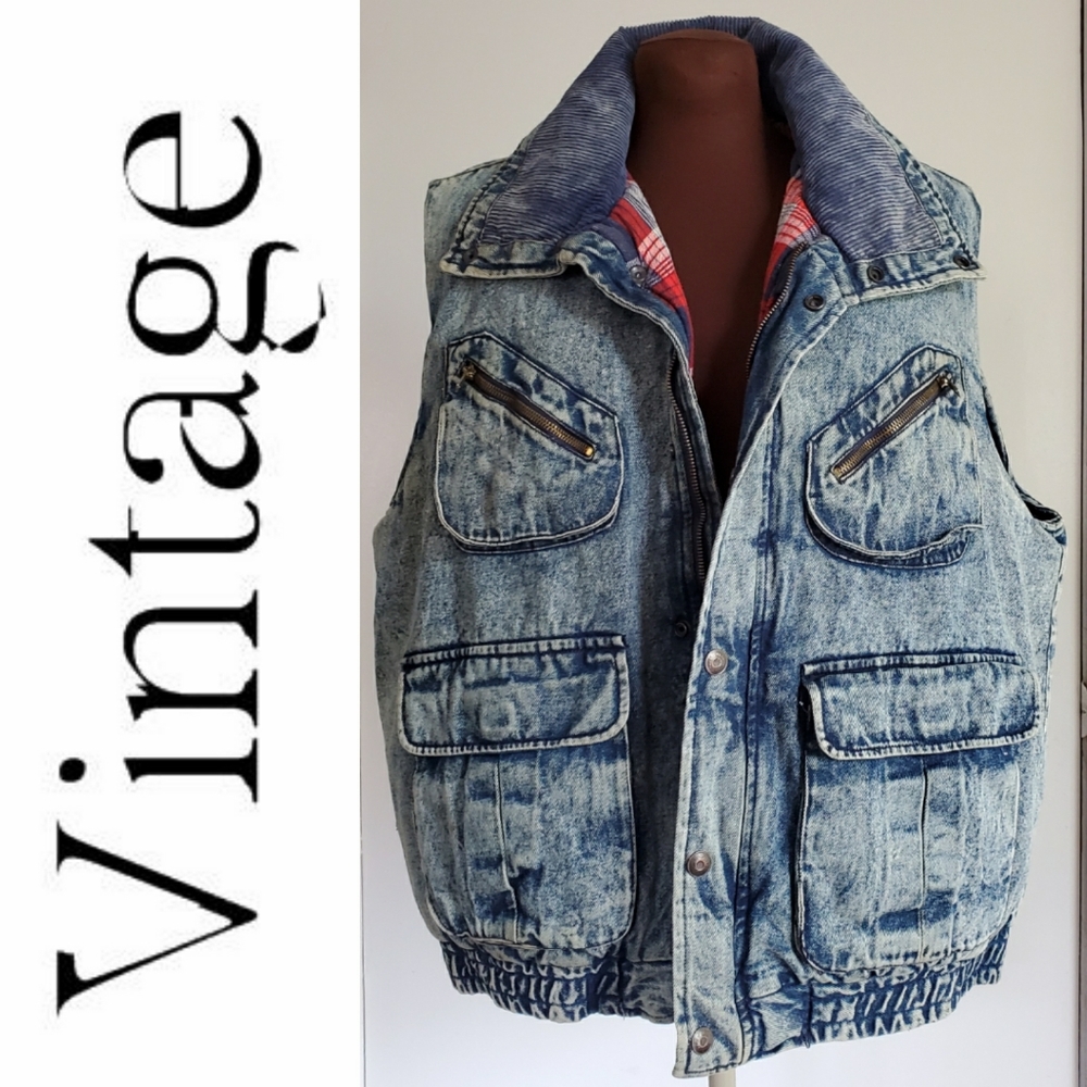 🏕Acid Wash Quilted Vest